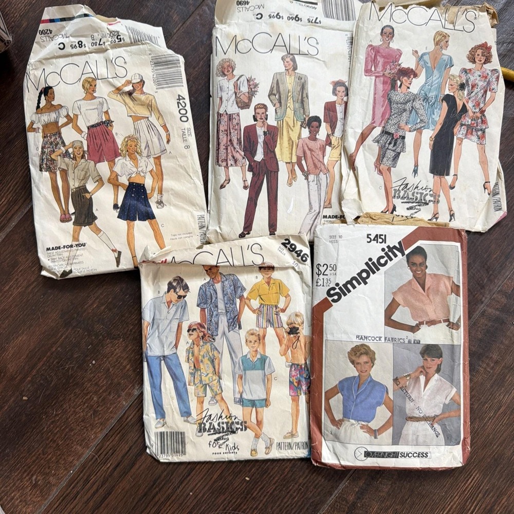 5 Vtg 1970's Sewing Patterns Simplicity McCall's Butterick Cut/Uncut